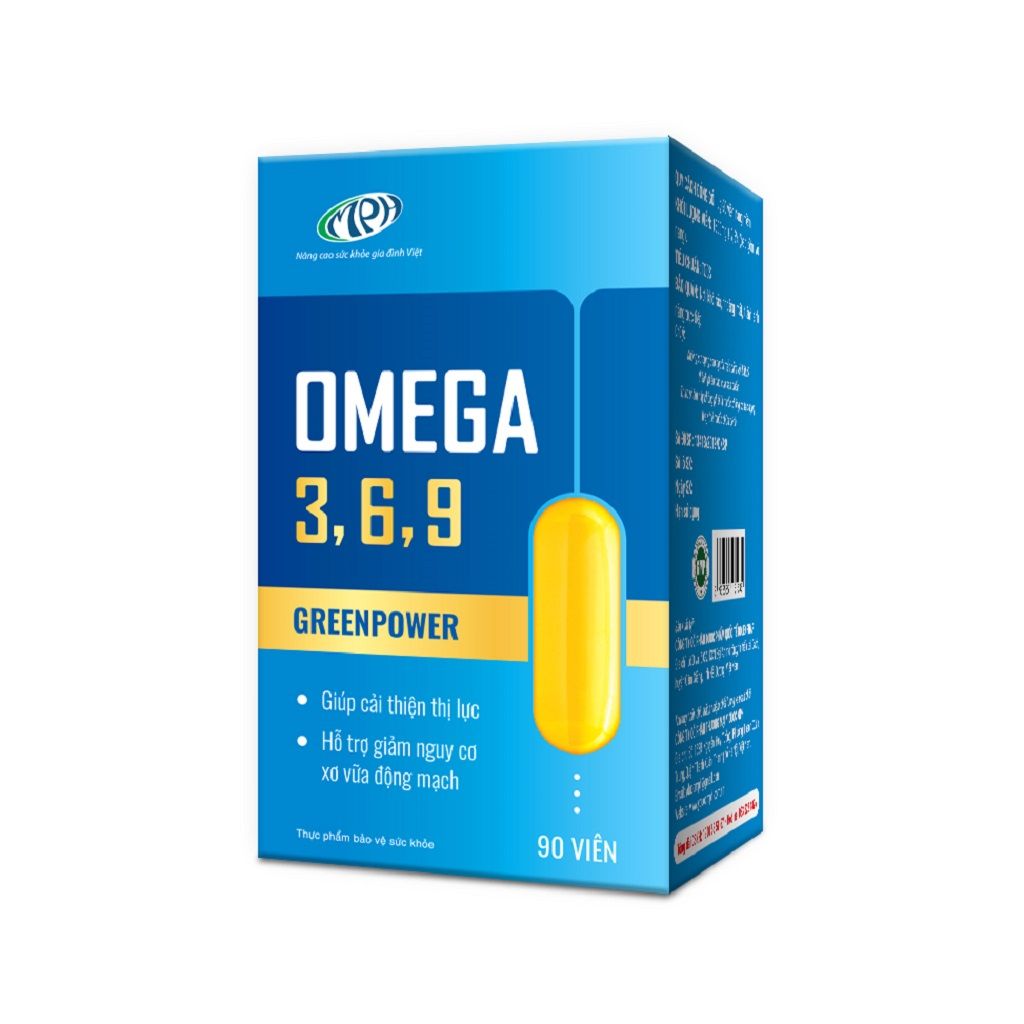 Viên uống Omega 369 GreenPower giúp mắt khỏe, kiểm soát mỡ máu, ngừa lão hóa (Lọ - 90 viên)