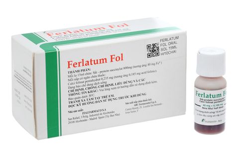 Dung dịch uống Ferlatum Fol trị thiếu máu, thiếu sắt lọ 15ml