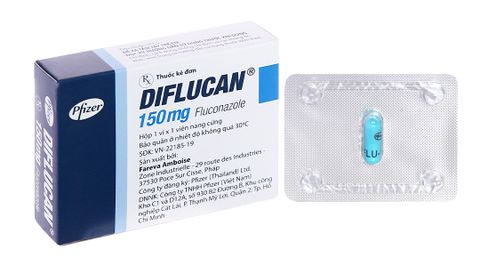 Diflucan 150mg trị nhiễm nấm (1 vỉ x 1 viên)