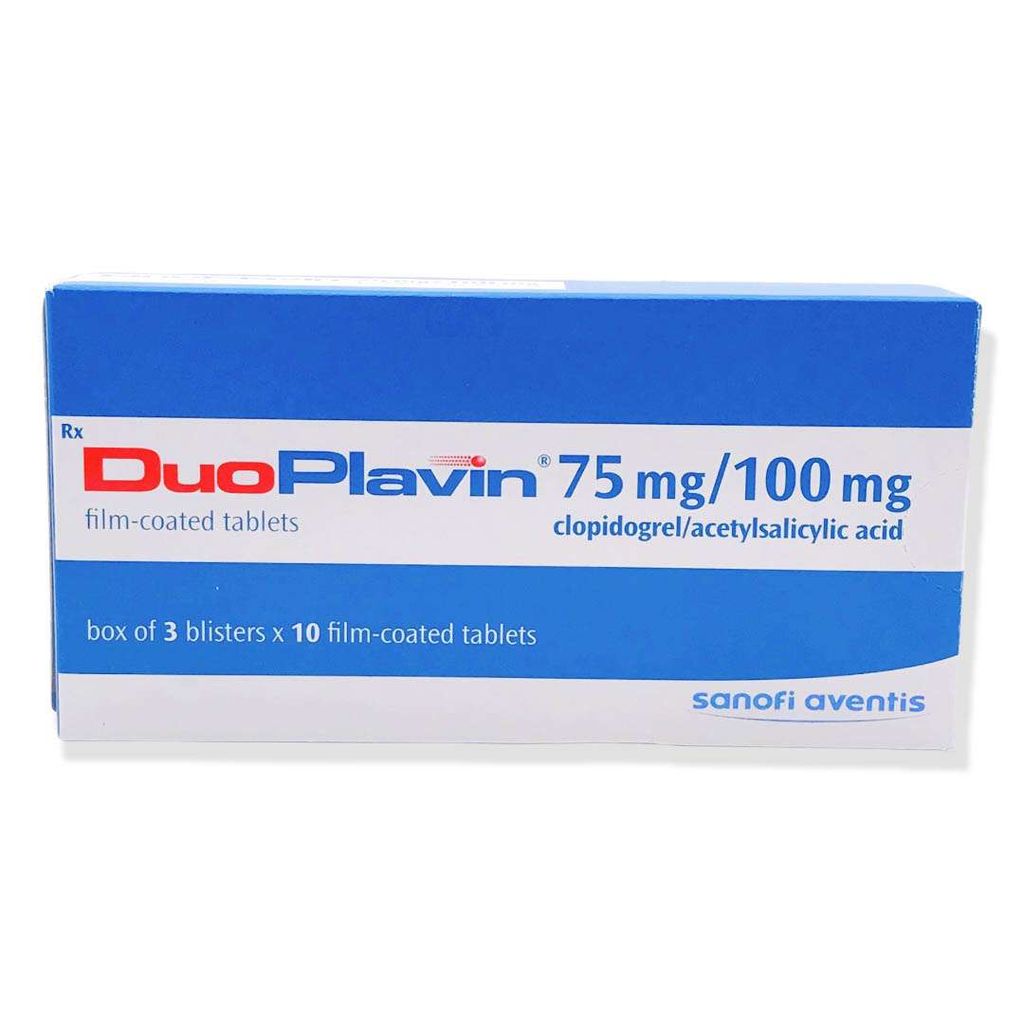 Thuốc Duoplavin 75mg/100mg Sanofi kháng tiểu cầu, giảm nguy cơ đông máu (3 vỉ x 10 viên)