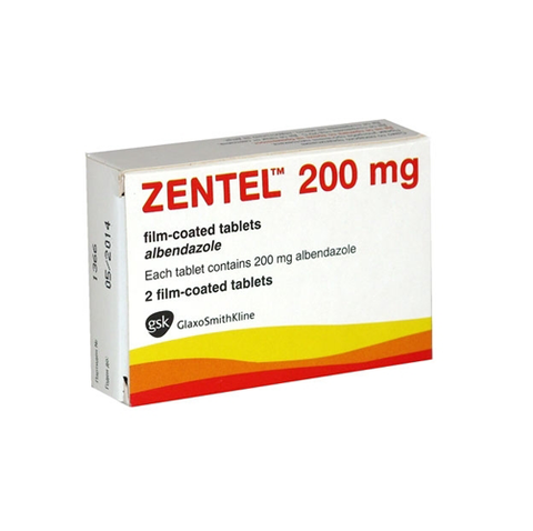 Zentel 200mg hộp 2 viên - Thuốc tẩy giun, sán