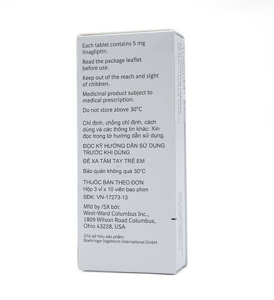 Thuốc Trajenta 5mg Boehringer kiểm soát đường huyết (3 vỉ x 10 viên)