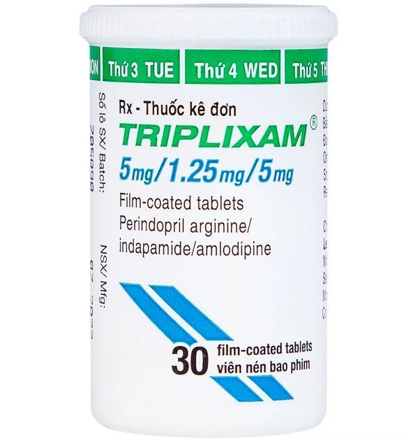 Thuốc Triplixam 5mg/1.25mg/5mg Servier điều trị tăng huyết áp (30 viên)