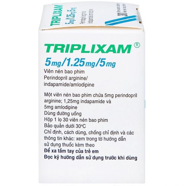 Thuốc Triplixam 5mg/1.25mg/5mg Servier điều trị tăng huyết áp (30 viên)