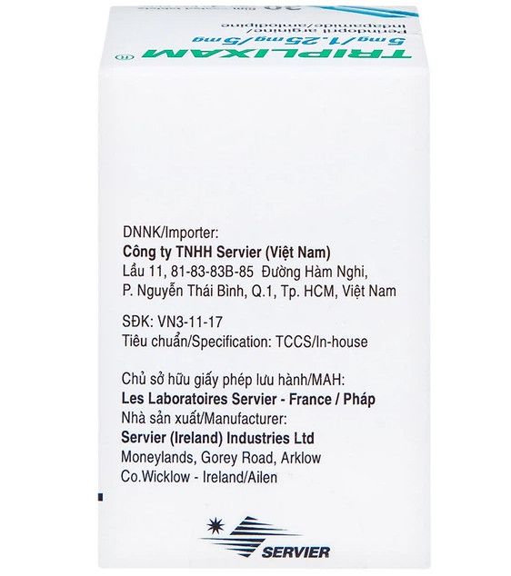 Thuốc Triplixam 5mg/1.25mg/5mg Servier điều trị tăng huyết áp (30 viên)