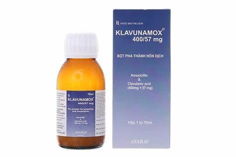 Thuốc Klavunamox 400/57mg Atabay điều trị nhiễm khuẩn đường hô hấp (70ml)