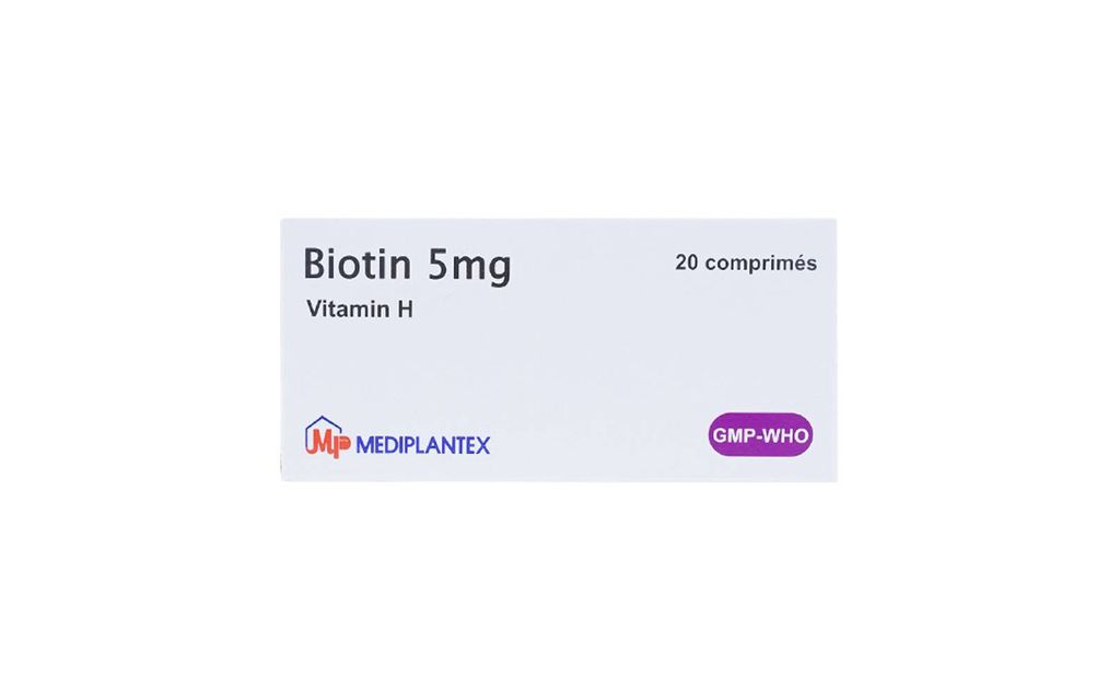 Thuốc Biotin 5mg Mediplantex bổ sung vitamin H (2 vỉ x 10 viên)
