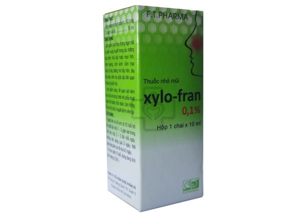 Xylo - fran 0,1% - Giảm triệu chứng ngạt mũi, sổ mũi và giảm sung huyết mũi