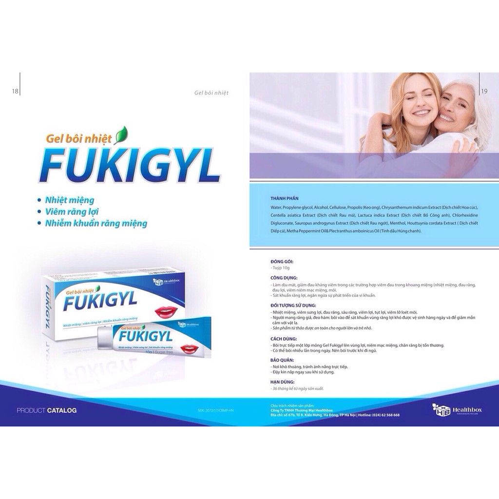 Gel bôi nhiệt miệng Fukigyl tuýp 10g