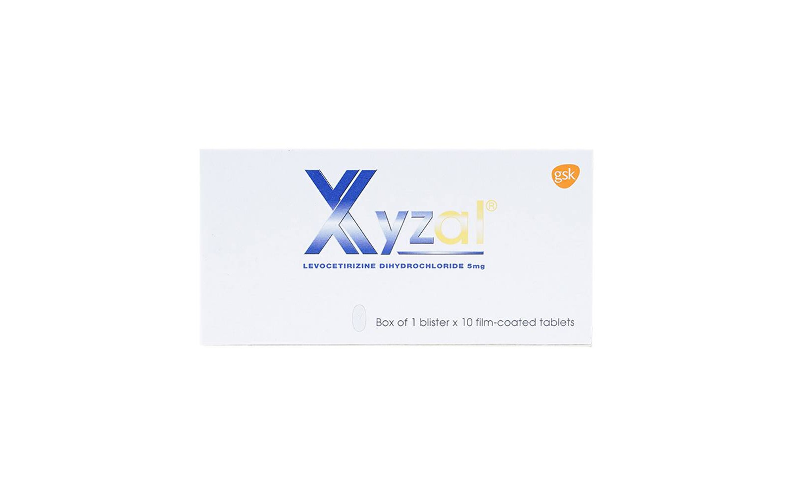 Thuốc Xyzal 5mg GSK giảm viêm mũi dị ứng, mày đay (1 vỉ x 10 viên