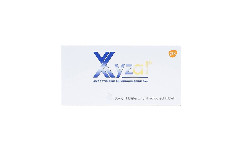 Thuốc Xyzal 5mg GSK giảm viêm mũi dị ứng, mày đay (1 vỉ x 10 viên)