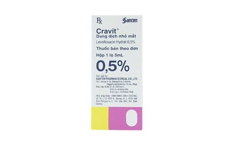 Cravit 0,5%-Dung dịch nhỏ mắt Santen điều trị viêm bờ mi, viêm túi lệ (5ml)