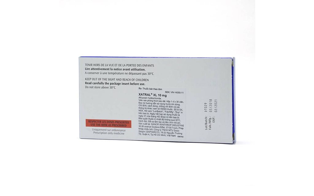 Thuốc Xatral Xl 10mg Sanofi điều trị tiền liệt tuyến (30 viên)