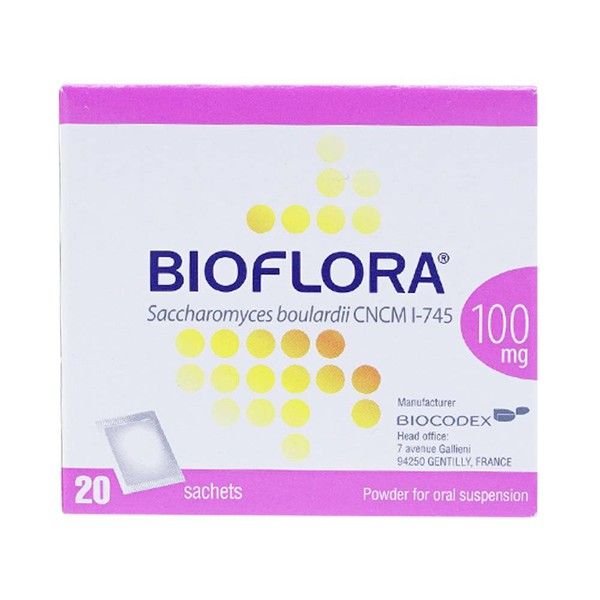 Thuốc Bioflora 100mg Biocodex hỗ trợ phòng và điều trị tiêu chảy cấp (20 gói)
