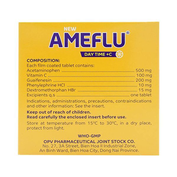 Thuốc New Amefluz OPV điều trị cảm lạnh, cảm cúm (10 vỉ x 10 viên)