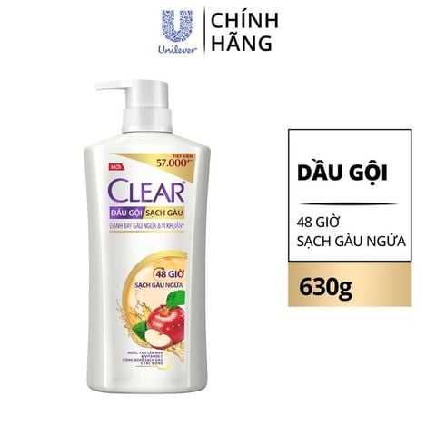 Dầu gội Clear 48h sạch gàu ngứa 630g