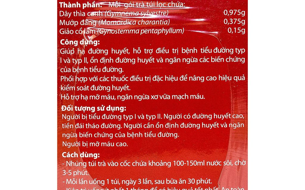 Trà túi lọc Diabetna Nam Dược hỗ trợ hạ đường huyết (1,5g x 25 túi)