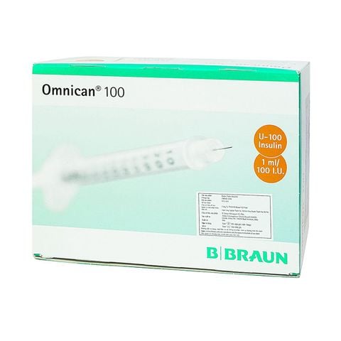 Kim tiêm tiểu đường B.Braun Omnican 1ml/100 I.U cam (100 cái)