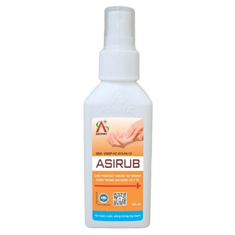 Nước Sát Khuẩn tay khô Asirub dạng xịt lọ 100 ml