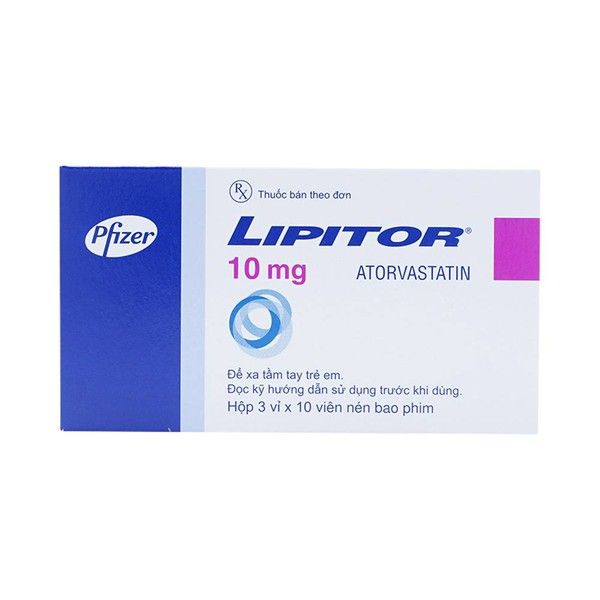 Thuốc Lipitor 10mg Pfizer điều trị tăng cholesterol máu (3 vỉ x 10 viên)