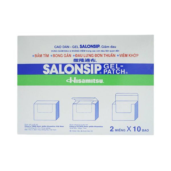 Salonsip (Hộp 10 gói x 2 miếng). Gói 2 miếng