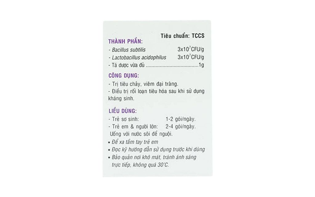 Thuốc Biosubtyl DL Davac điều trị tiêu chảy, viêm ruột (25 gói x 1g)