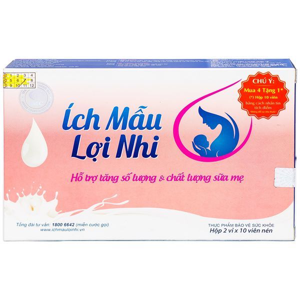 Ích Mẫu Lợi Nhi - hỗ trợ tăng số lượng & chất lượng sữa mẹ (20 viên)