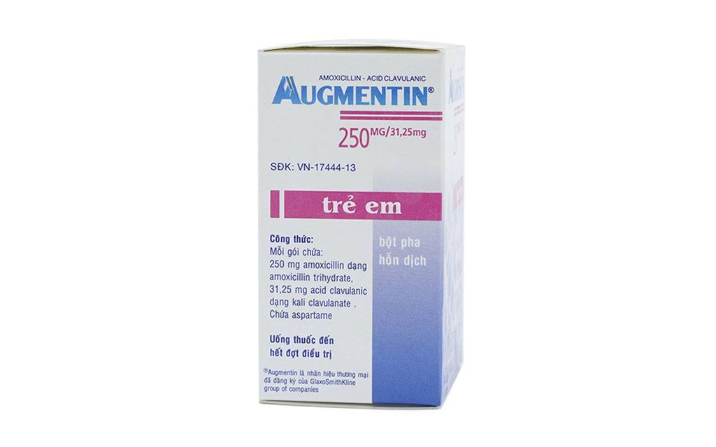Bột Augmentin 250mg/31.25mg GSK điều trị nhiễm khuẩn (12 gói)