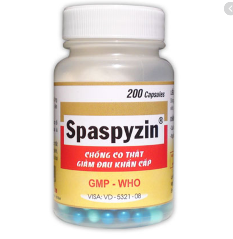 Spaspyzin chống co thắt cơ trơn đường tiêu hóa, tiết niệu, cơn đau do co thắt (lọ 200 viên)