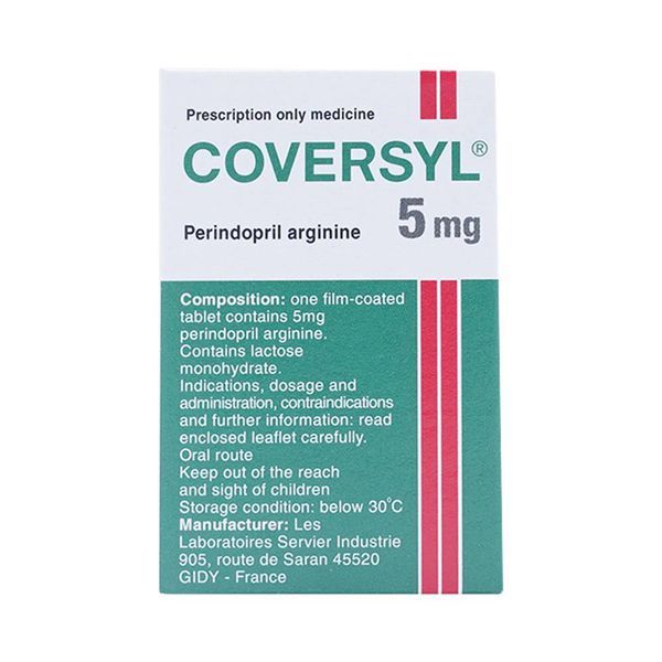 Thuốc Coversyl 5mg Servier điều trị tăng huyết áp (30 viên)