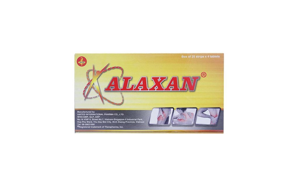 Thuốc Alaxan 325mg United giúp giảm đau kháng viêm (25 vỉ x 4 viên)