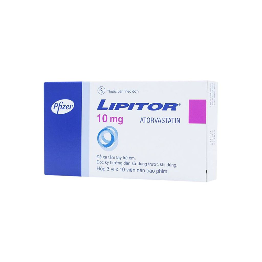 Thuốc Lipitor 10mg Pfizer điều trị tăng cholesterol máu (3 vỉ x 10 viên)