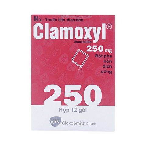 Clamoxyl 250mg Gsk điều trị nhiễm khuẩn (12 gói)