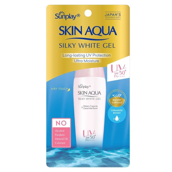 Gel Chống Nắng Dưỡng Da Trắng Mượt Sunplay Skin Aqua Silky White Gel SPF50 30g