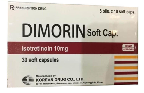 DIMORIN 10MG- Isotretinoin 10mg- Hộp 30 viên- Điều Trị Mụn Trứng Cá