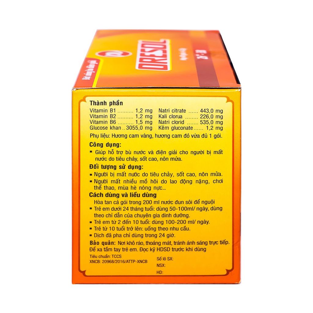 Bột pha Oresol Cam Phúc Vinh giúp bù nước và chất điện giải (4,2g x 40 gói)