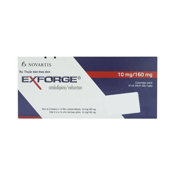 Thuốc Exforge 10mg/160mg Novartis điều trị tăng huyết áp (2 vỉ x 14 viên)