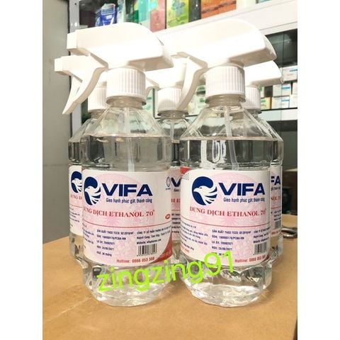 Cồn 70 độ xịt Vifa 500ml (24 chai/kiện)