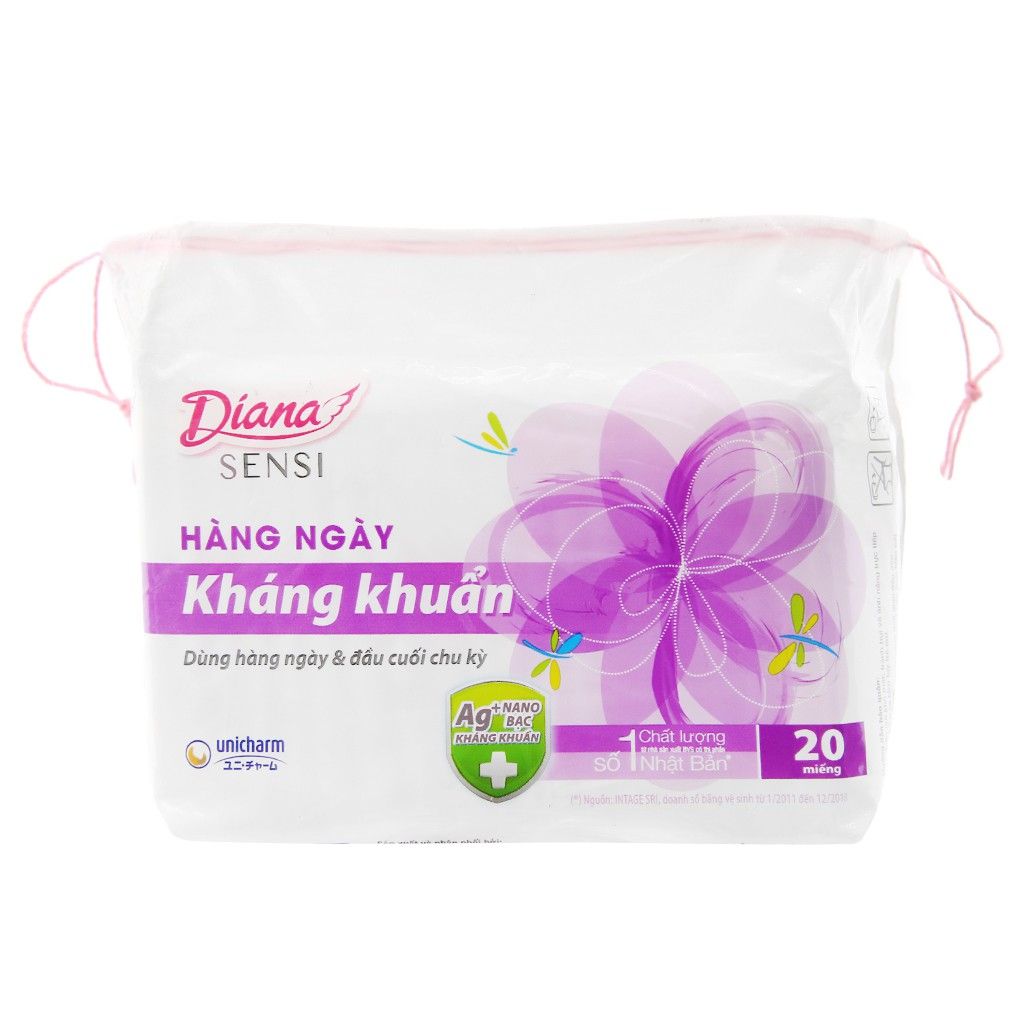 ZZ Băng vệ sinh Diana hàng ngày kháng khuẩn (20 miếng)