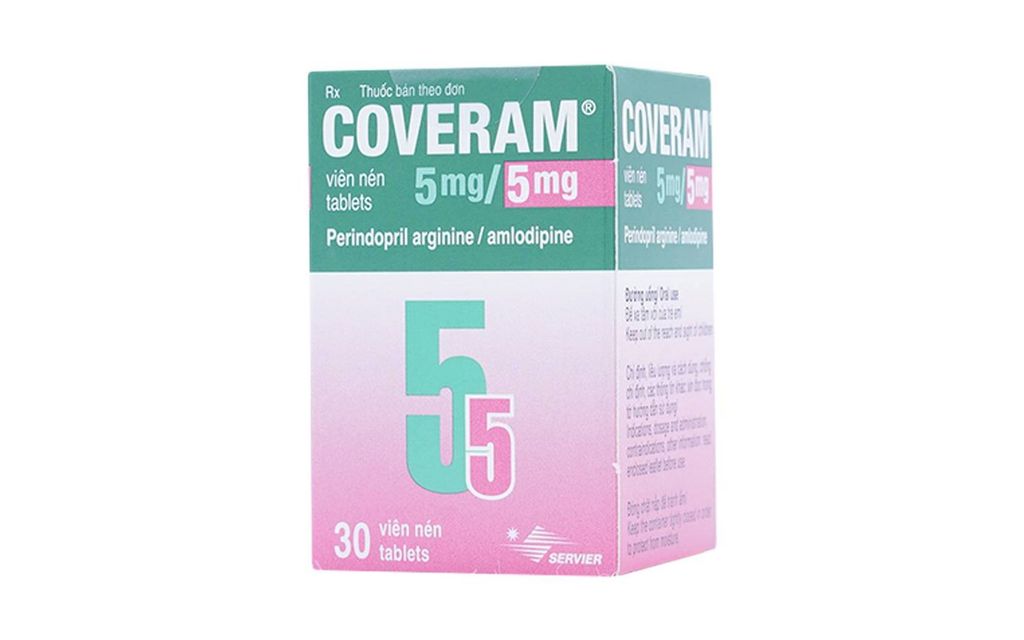 Thuốc Coveram 5mg/5mg Servier điều trị tăng huyết áp (30 viên)