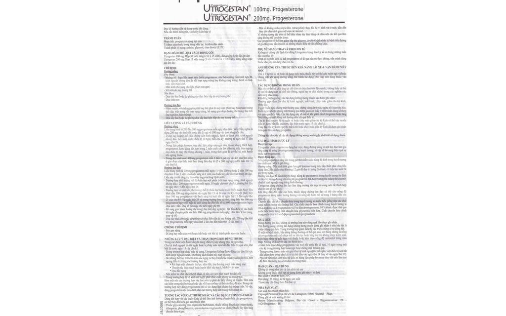 Thuốc Utrogestan 200mg Besins điều trị các rối loạn do thiếu progesterone (15 viên)