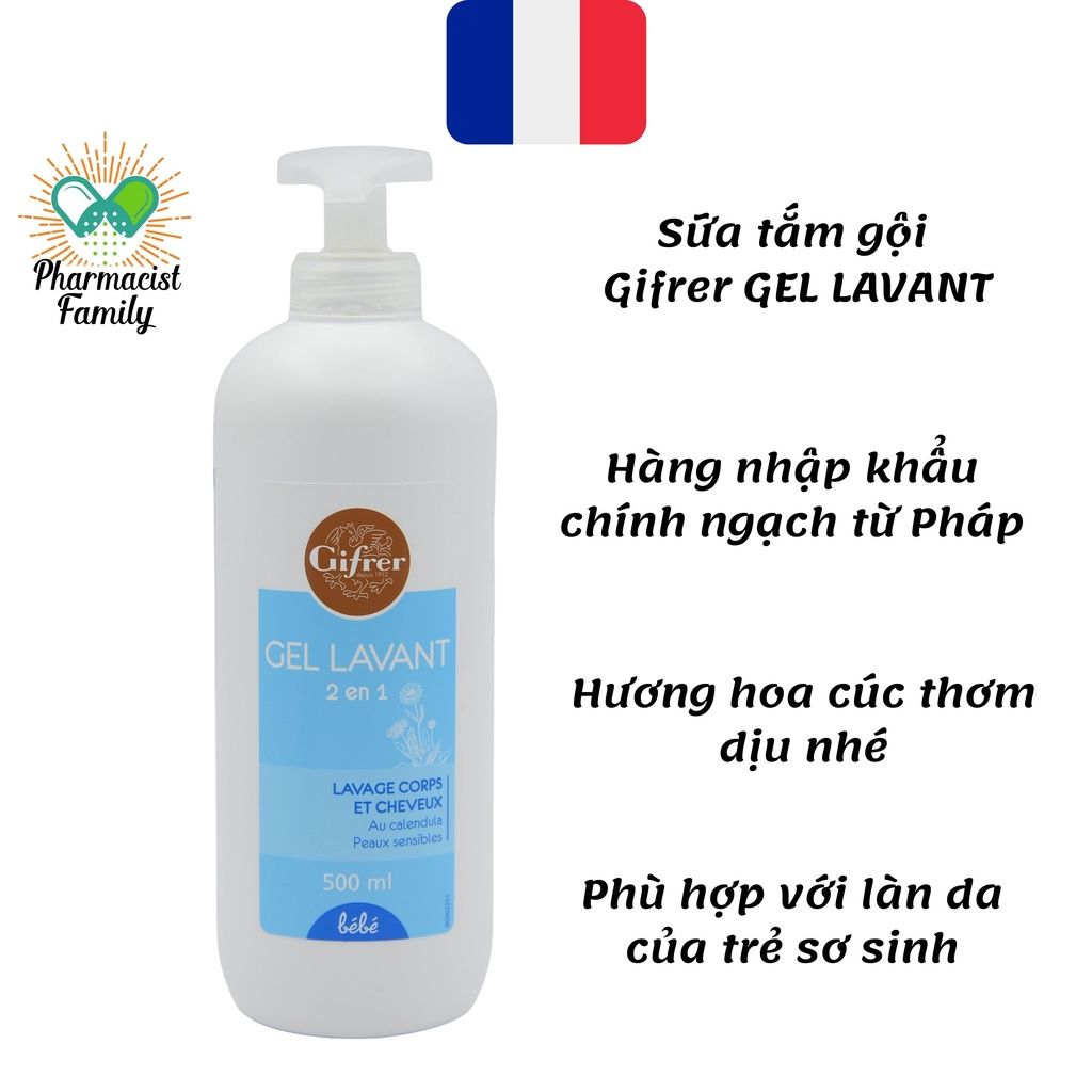 Sữa Tắm Gội Cho Bé Gifrer Gel Lavant 2 in 1 500ml