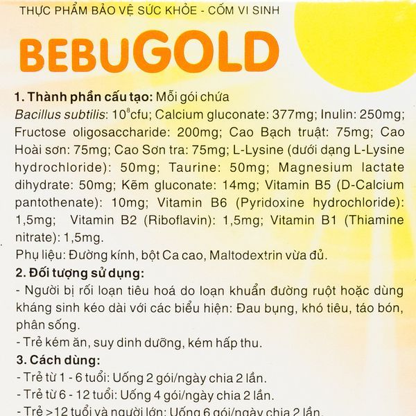 Cốm vi sinh BebuGold IMC giúp bổ sung lợi khuẩn, vitamin và khoáng chất (15 gói)
