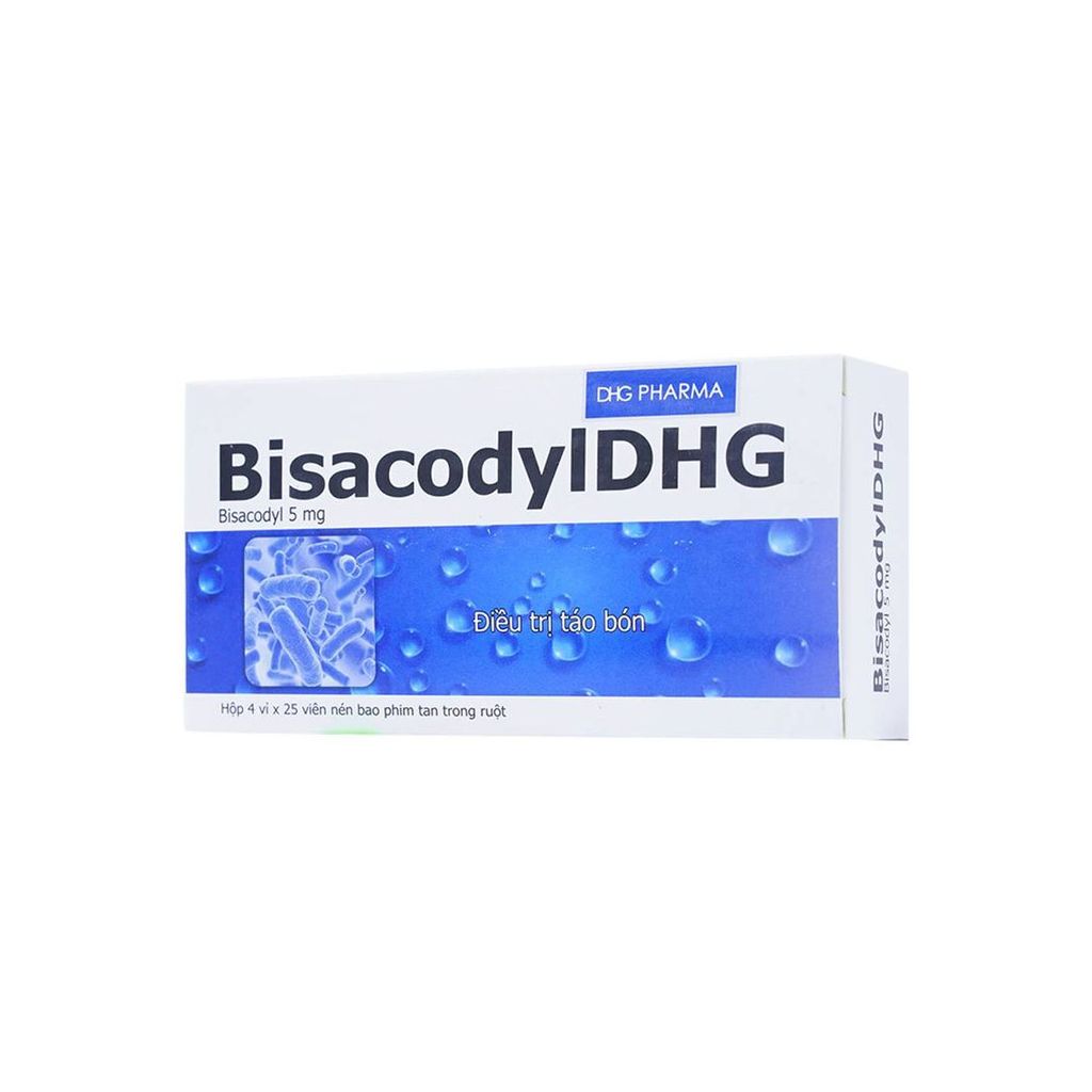 Thuốc BisacodylDHG 5mg hỗ trợ điều trị táo bón, thải sạch ruột (4 vỉ x 25 viên)
