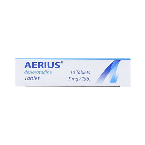 Thuốc Aerius 5mg MSD giảm hắt hơi, sổ mũi và ngứa mũi (1 vỉ x 10 viên)