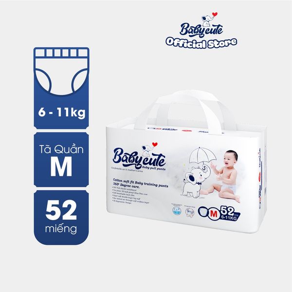 Bỉm Babycute quần M 52 miếng