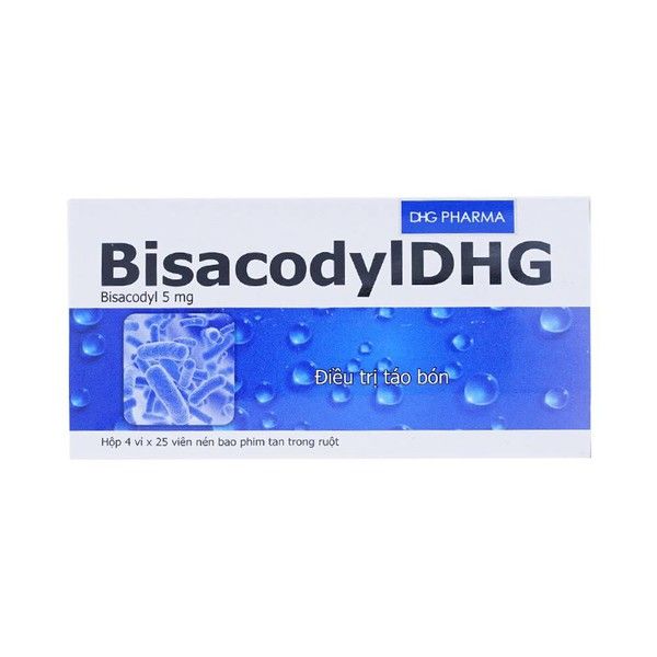 Thuốc BisacodylDHG 5mg hỗ trợ điều trị táo bón, thải sạch ruột (4 vỉ x 25 viên)