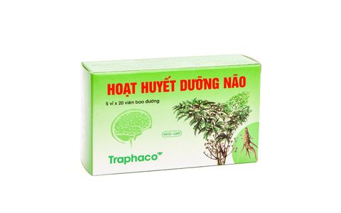 Hoạt Huyết Dưỡng Não Traphaco bao đường -  Điều Trị Suy Giảm Trí Nhớ (Hộp 5 Vỉ X 20 Viên)