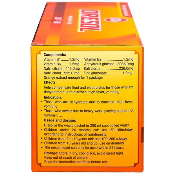Bột pha Oresol Cam Phúc Vinh giúp bù nước và chất điện giải (4,2g x 40 gói)