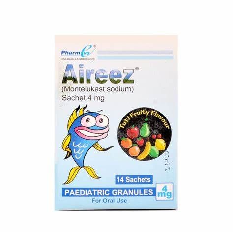 Thuốc Aireez 4mg – Hộp 14 gói – Điều trị hen phế quản, viêm mũi dị ứng